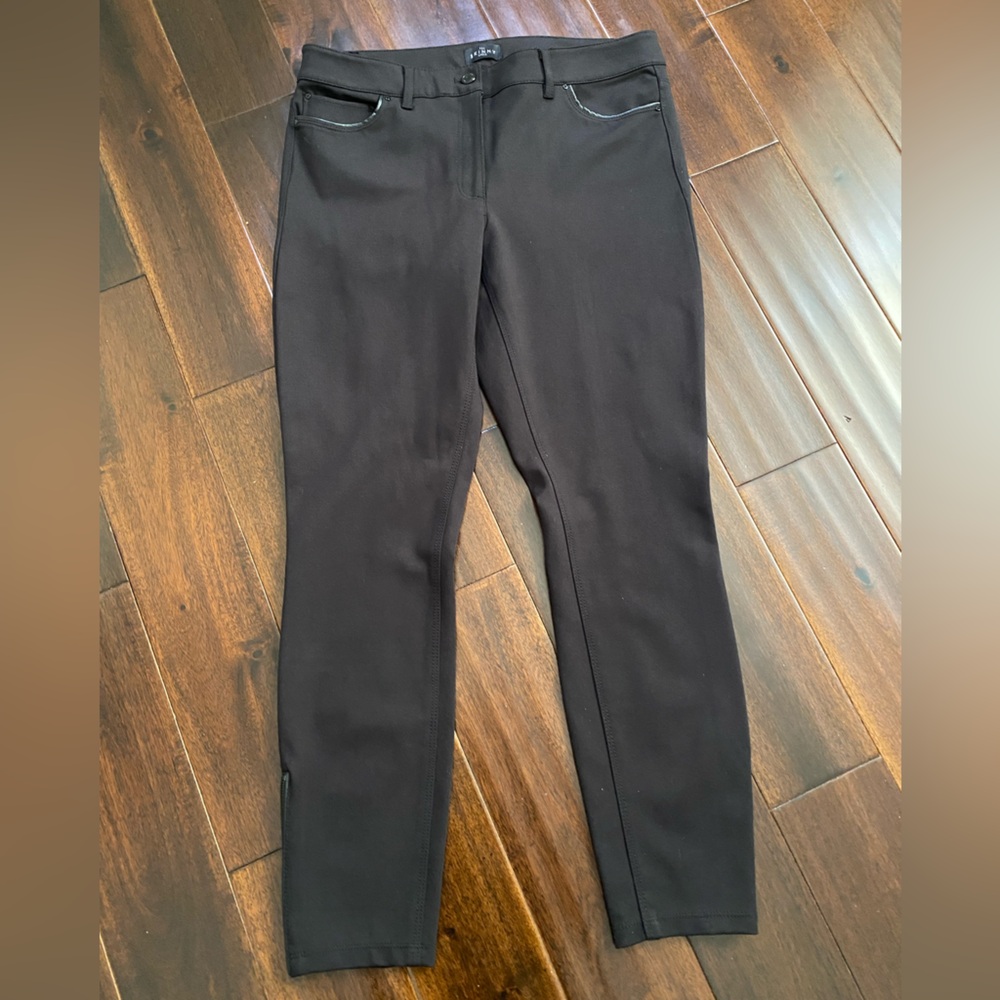 White House Black Market Pants Womens Black The Skinny Ankle Zip Stretch size 10